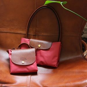 Longchamp Le Pliage Set - Tote + Backpack in “Fig”